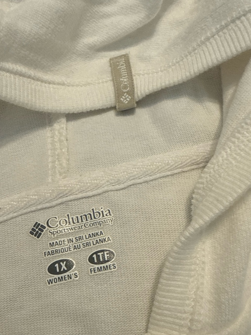 Columbia Classic Bright White Zip-Up Hoodie - Picture 4 of 8
